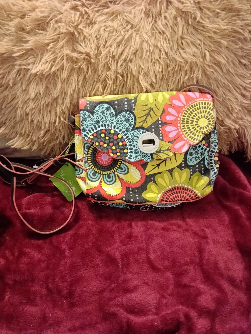 Vera Bradley " Flower Shower" Mini Hipster Crossbody Bag in Multicolor NWT